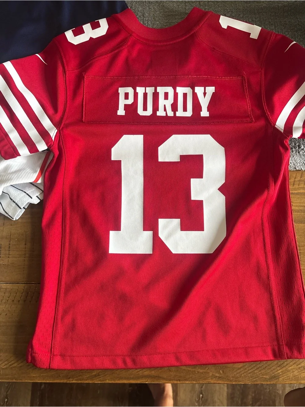 Nike Red Kids Football Jersey #13 with White Accents